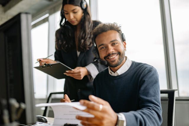 Business team working together